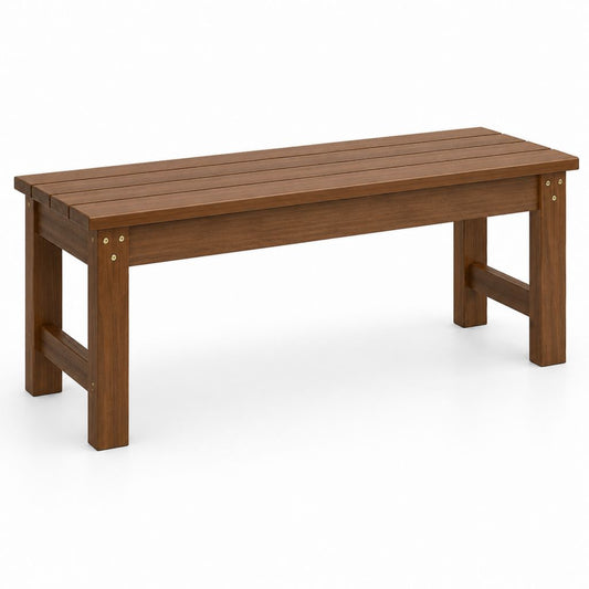 Panca da esterno a 2 posti in legno massello di acacia marrone, 120 x 35 x 45 cm